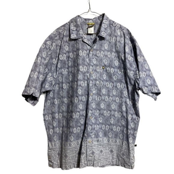 The North Face Graphic Camp Shirt Hawaiian Tribal All Over Print Coastal - Picture 1 of 6
